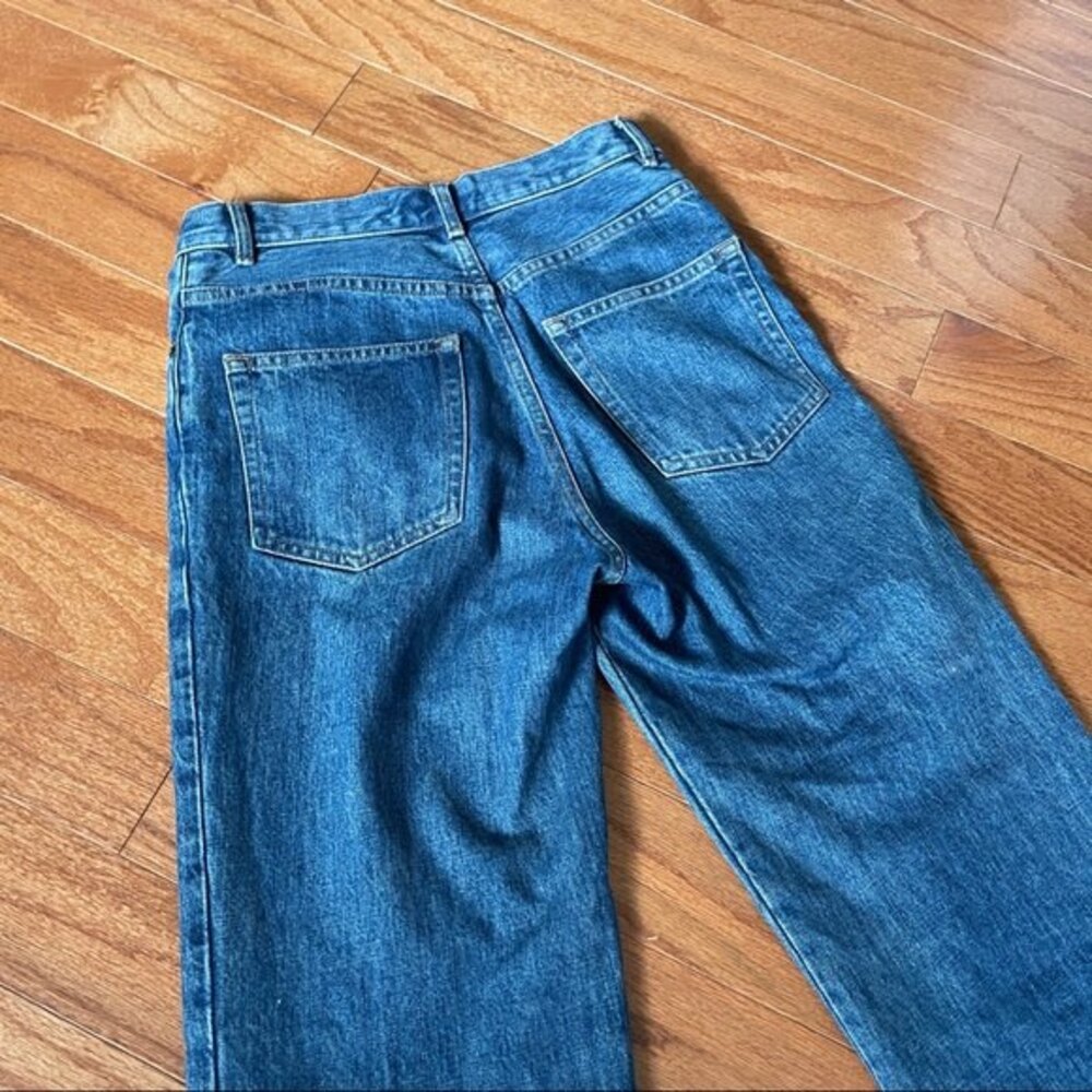 APC Sailor High Rise Jeans Raw Hem Wide Leg Blue Size 24 - Picture 7 of 7
